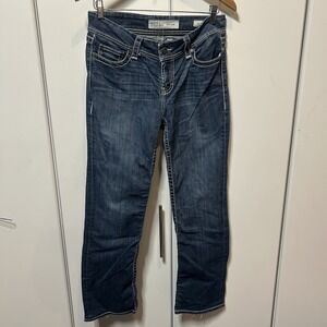 BKE Harper Straight Leg Jeans Womens 30R Medium Wash Contrast Stitch Denim